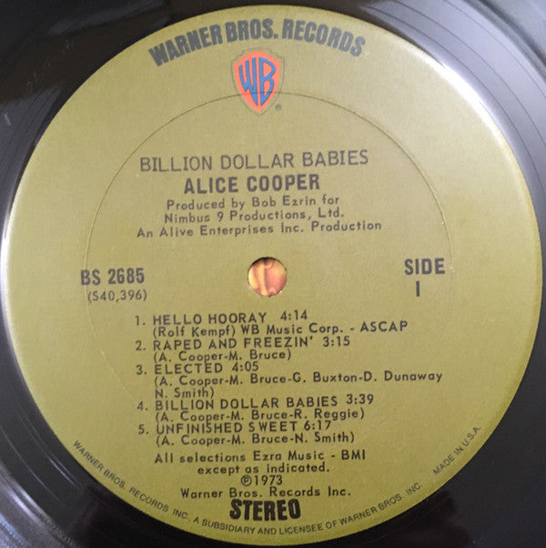 Alice Cooper : Billion Dollar Babies (LP, Album, Gat)
