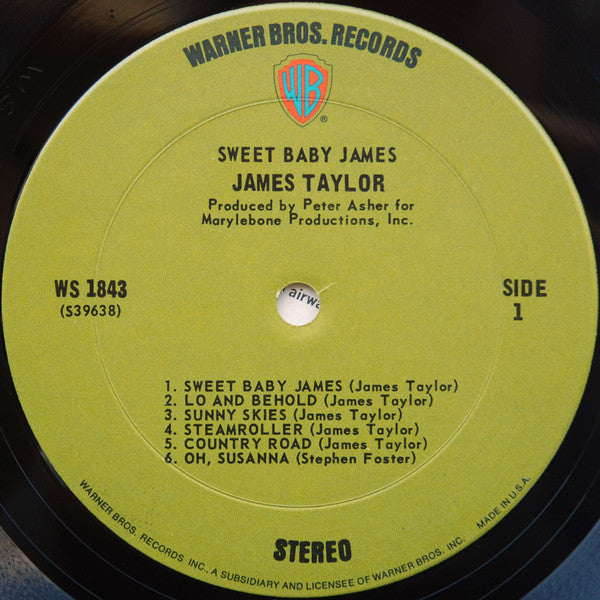 James Taylor (2) : Sweet Baby James (LP, Album)