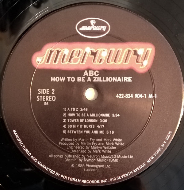 ABC : How To Be A Zillionaire! (LP, Album, 56)