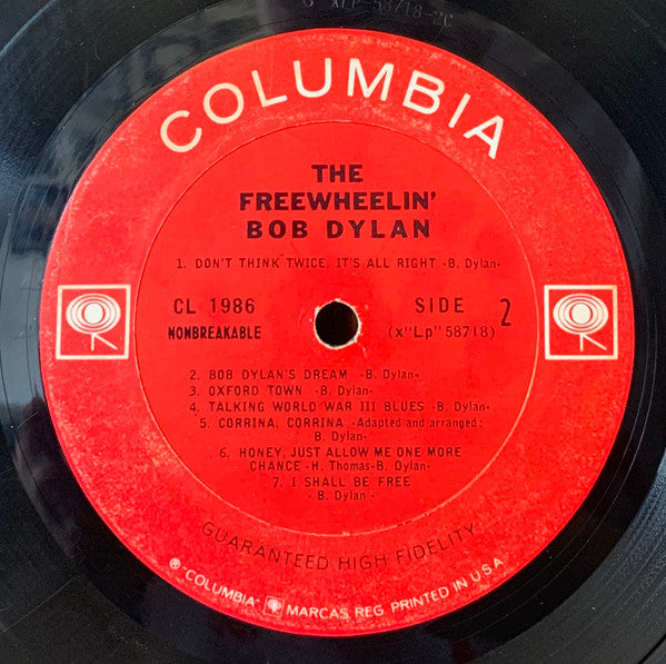 Bob Dylan : The Freewheelin' Bob Dylan (LP, Album, Mono, San)