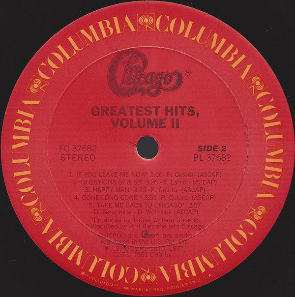 Chicago (2) : Greatest Hits, Volume II (LP, Comp)