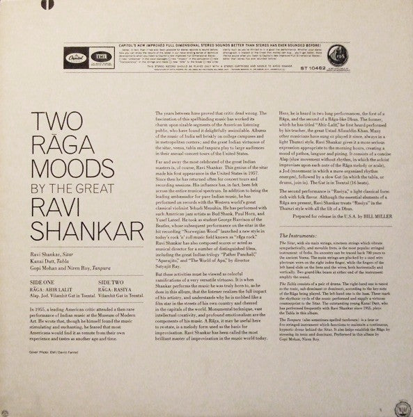 Ravi Shankar : Two Rāga Moods (LP, Album)