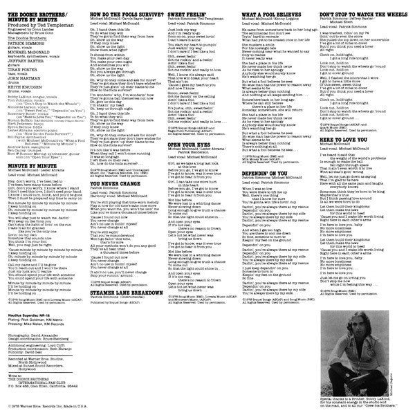 The Doobie Brothers : Minute By Minute (LP, Album, RE)