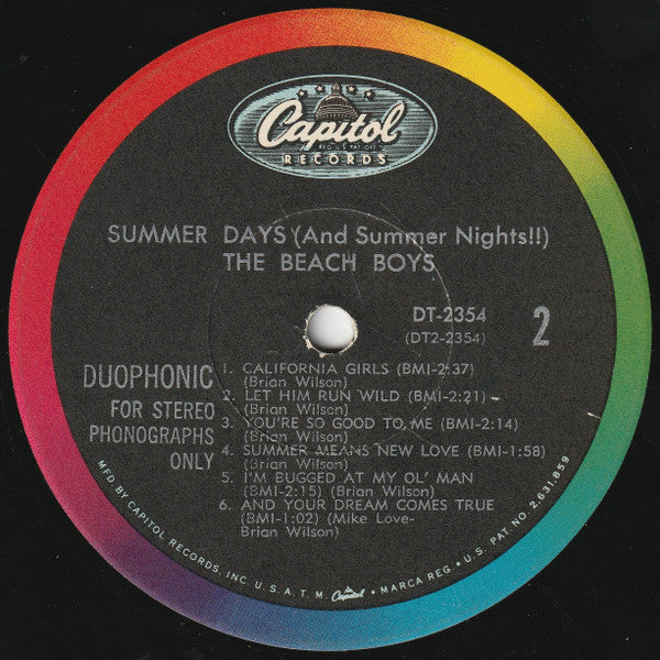 The Beach Boys : Summer Days (And Summer Nights!!) (LP, Album, Duo)