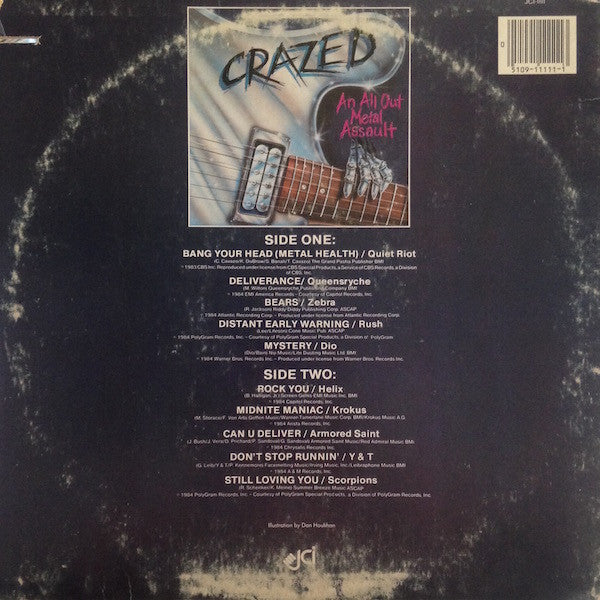 Various : Crazed - An All Out Metal Assault (LP, Comp)