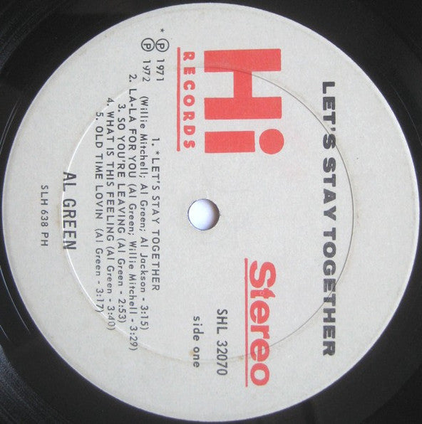 Al Green : Let's Stay Together (LP, Album, PH )