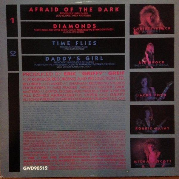 Vyper (2) : Afraid Of The Dark (12", EP)