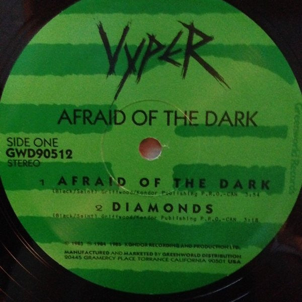 Vyper (2) : Afraid Of The Dark (12", EP)