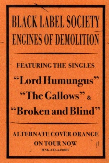 Black Label Society : Engines Of Demolition (CD, Album, Ora)