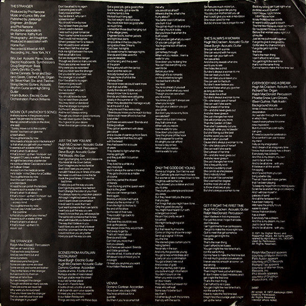 Billy Joel : The Stranger (LP, Album)