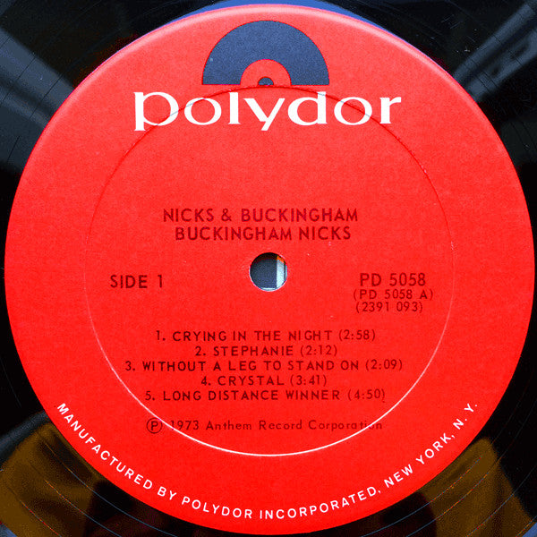 Buckingham Nicks : Buckingham Nicks (LP, Album, PRC)