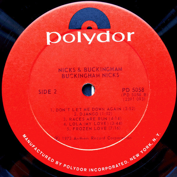 Buckingham Nicks : Buckingham Nicks (LP, Album, PRC)