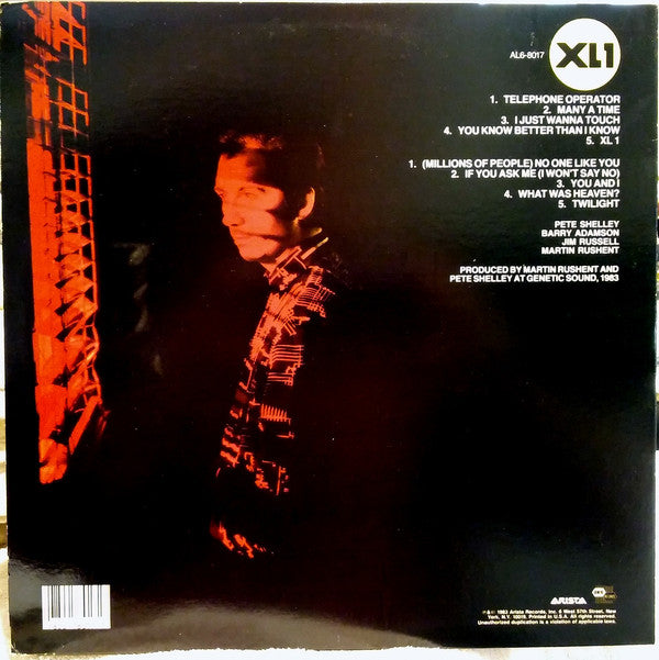 Pete Shelley : XL•1 (LP, Album, Ind)