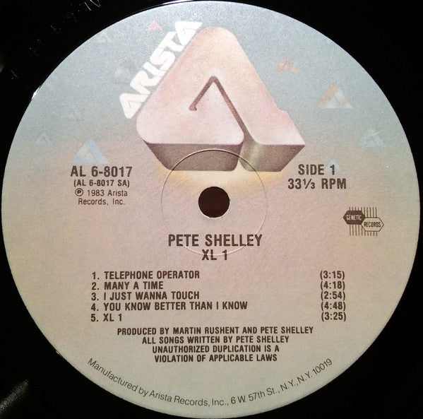 Pete Shelley : XL•1 (LP, Album, Ind)