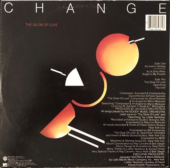 Change : The Glow Of Love (LP, Album, Jac)