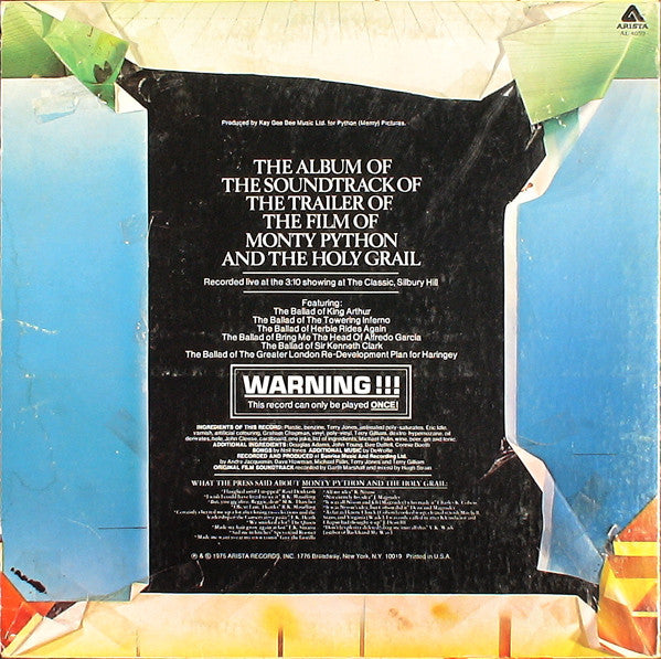 Monty Python : The Album Of The Soundtrack Of The Trailer Of The Film Of Monty Python And The Holy Grail (Executive Version) (LP, Album)